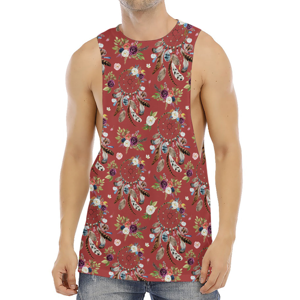 Vintage Dream Catcher Pattern Print Men's Muscle Tank Top