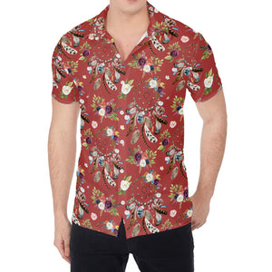 Vintage Dream Catcher Pattern Print Men's Shirt