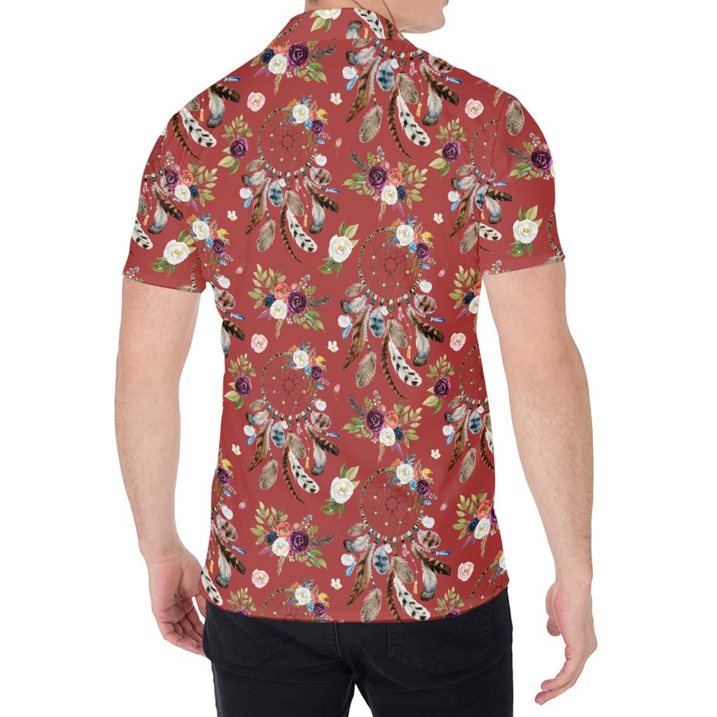 Vintage Dream Catcher Pattern Print Men's Shirt