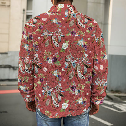 Vintage Dream Catcher Pattern Print Men's Shirt Jacket