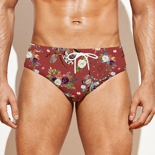 Vintage Dream Catcher Pattern Print Men's Swim Briefs