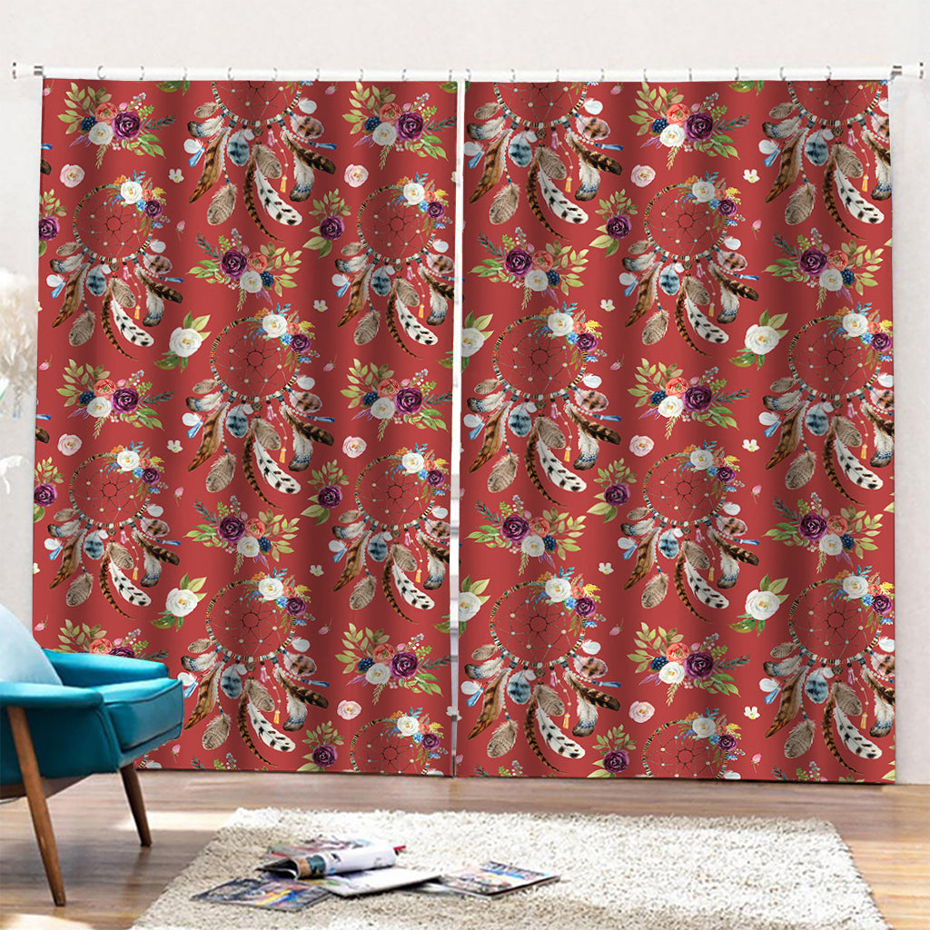 Vintage Dream Catcher Pattern Print Pencil Pleat Curtains