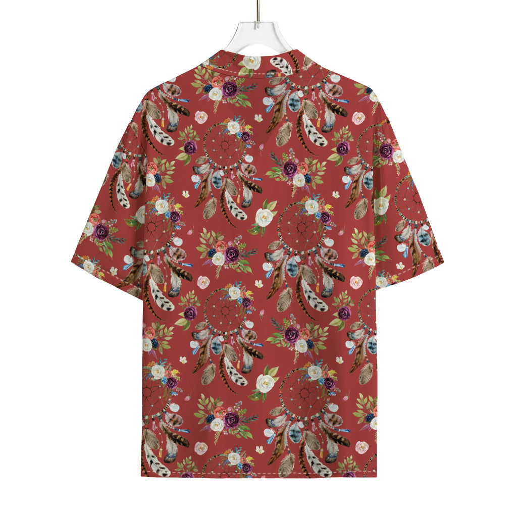 Vintage Dream Catcher Pattern Print Rayon Hawaiian Shirt