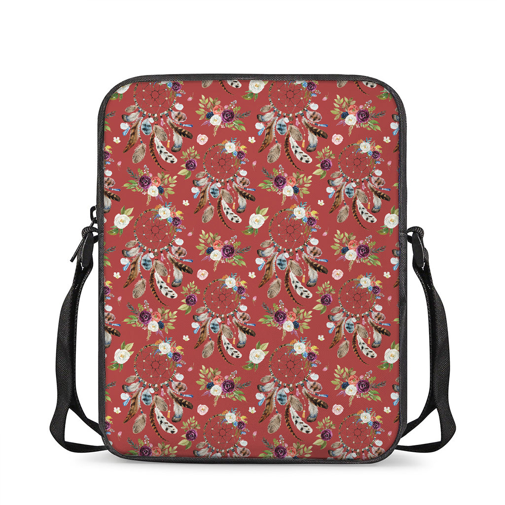 Vintage Dream Catcher Pattern Print Rectangular Crossbody Bag