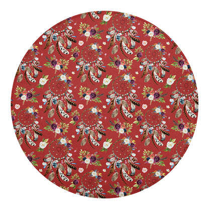 Vintage Dream Catcher Pattern Print Round Blanket