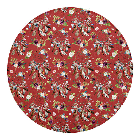 Vintage Dream Catcher Pattern Print Round Blanket