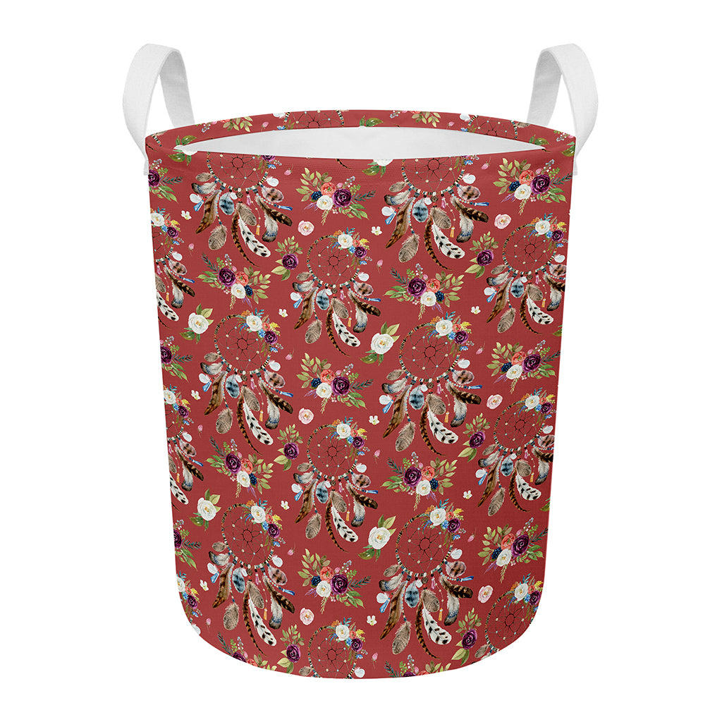 Vintage Dream Catcher Pattern Print Round Laundry Basket