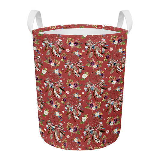 Vintage Dream Catcher Pattern Print Round Laundry Basket