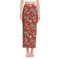 Vintage Dream Catcher Pattern Print Side Slit Maxi Skirt