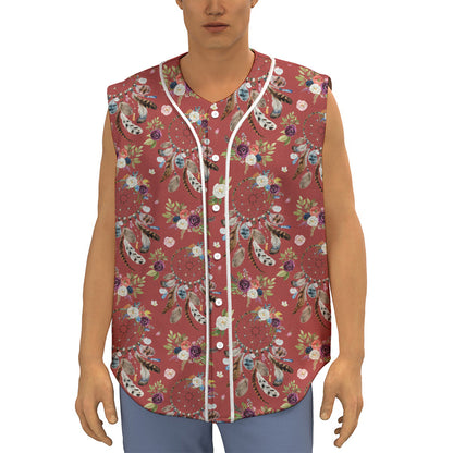 Vintage Dream Catcher Pattern Print Sleeveless Baseball Jersey