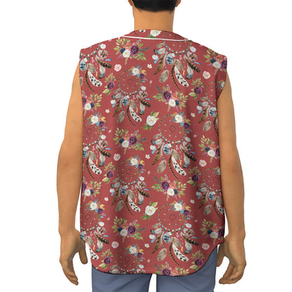 Vintage Dream Catcher Pattern Print Sleeveless Baseball Jersey