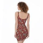 Vintage Dream Catcher Pattern Print Sleeveless Bodycon Dress