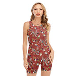 Vintage Dream Catcher Pattern Print Sleeveless One Piece Swimsuit