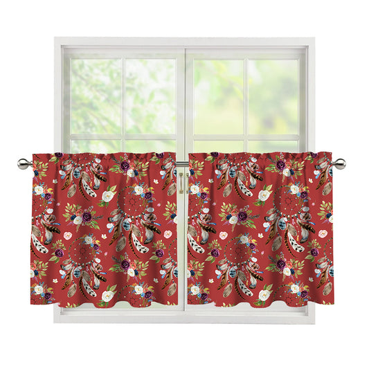 Vintage Dream Catcher Pattern Print Tier Curtains