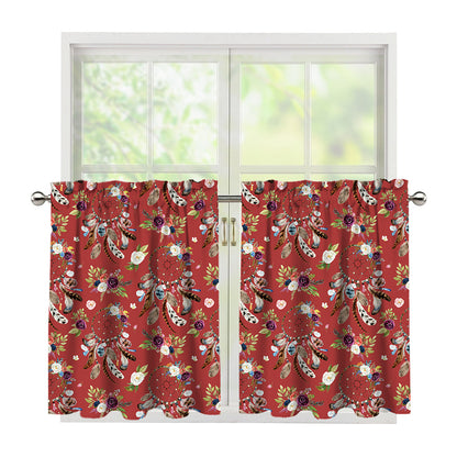Vintage Dream Catcher Pattern Print Tier Curtains