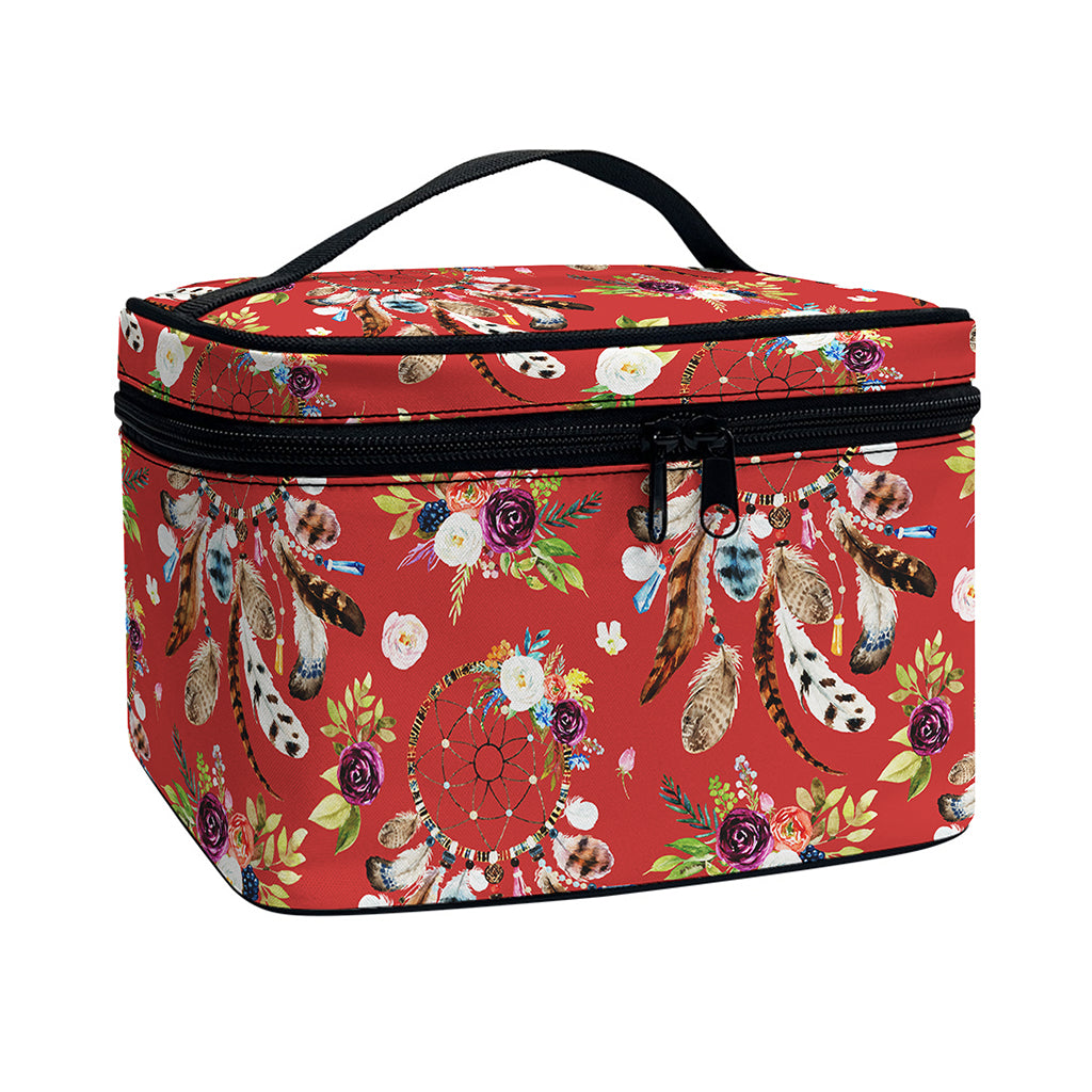 Vintage Dream Catcher Pattern Print Travel Makeup Bag
