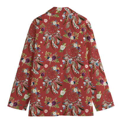 Vintage Dream Catcher Pattern Print Women's Blazer