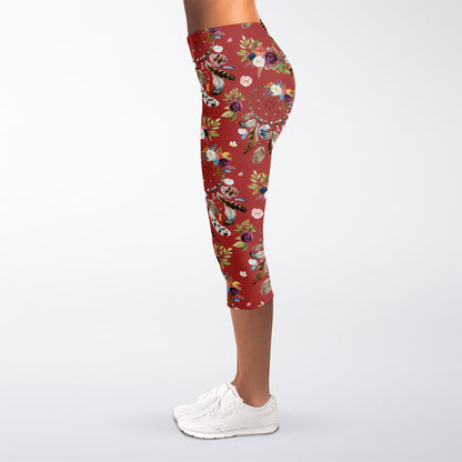 Vintage Dream Catcher Pattern Print Women's Capri Leggings
