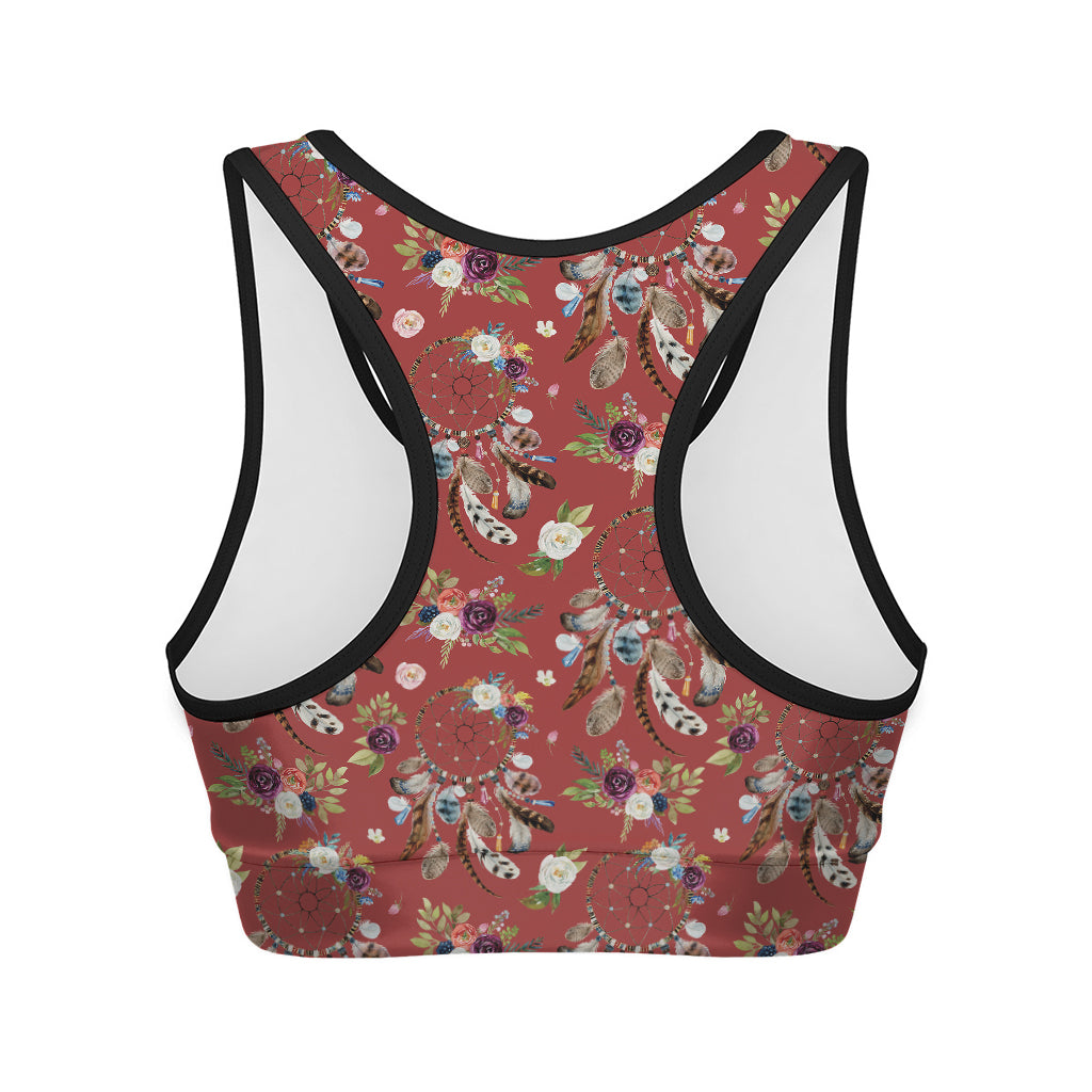 Vintage Dream Catcher Pattern Print Women's Sports Bra