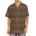 Vintage Ethnic Pattern Print Aloha Shirt