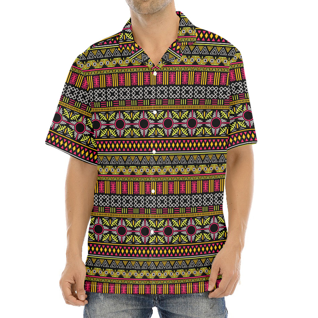 Vintage Ethnic Pattern Print Aloha Shirt