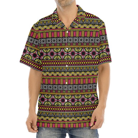 Vintage Ethnic Pattern Print Aloha Shirt