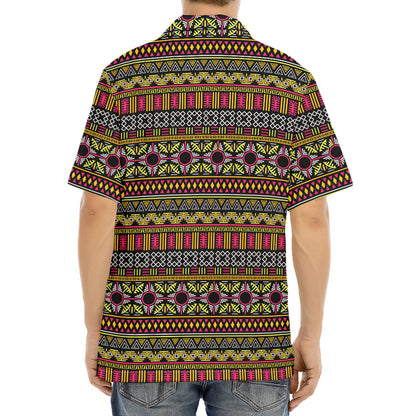 Vintage Ethnic Pattern Print Aloha Shirt