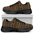 Vintage Ethnic Pattern Print Black Chunky Shoes