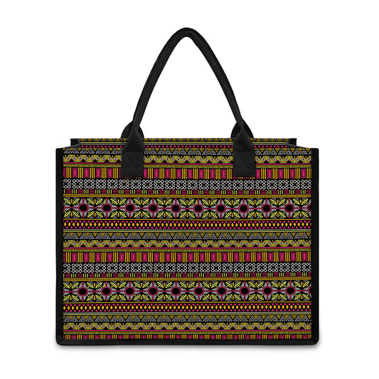 Vintage Ethnic Pattern Print Canvas Tote Bag