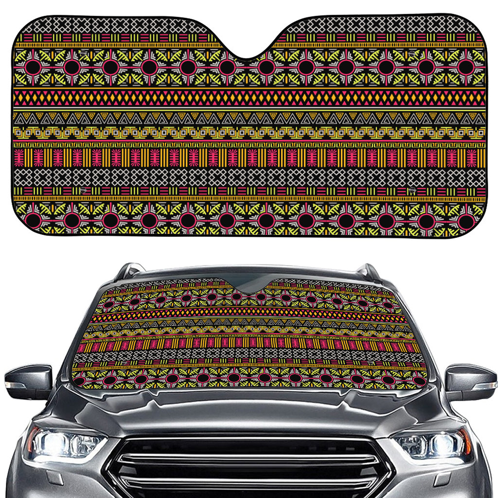 Vintage Ethnic Pattern Print Car Windshield Sun Shade