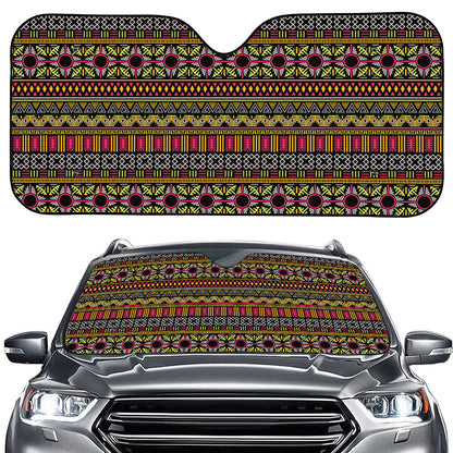 Vintage Ethnic Pattern Print Car Windshield Sun Shade