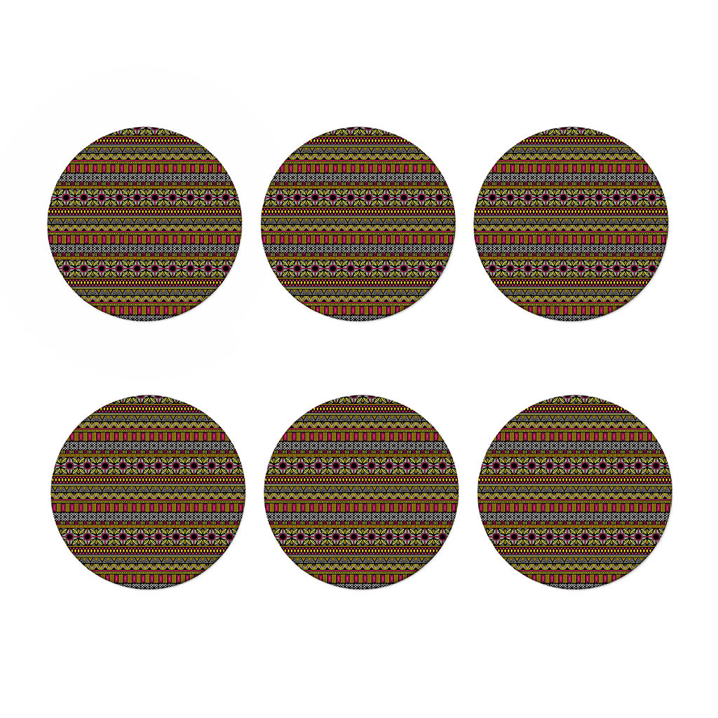 Vintage Ethnic Pattern Print Coaster Set