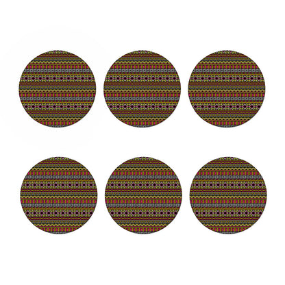 Vintage Ethnic Pattern Print Coaster Set