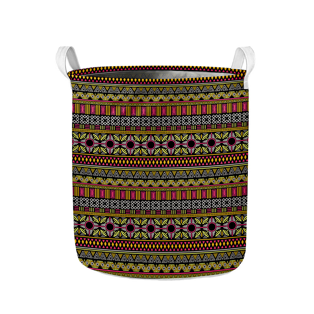Vintage Ethnic Pattern Print Collapsible Laundry Basket