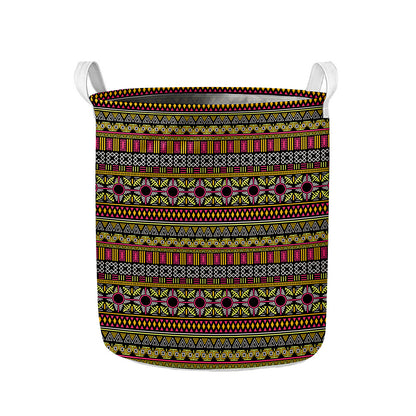 Vintage Ethnic Pattern Print Collapsible Laundry Basket