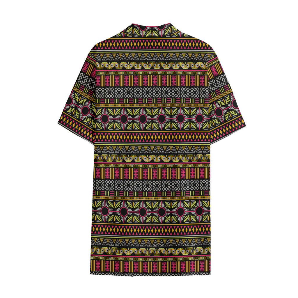 Vintage Ethnic Pattern Print Cotton Hawaiian Shirt