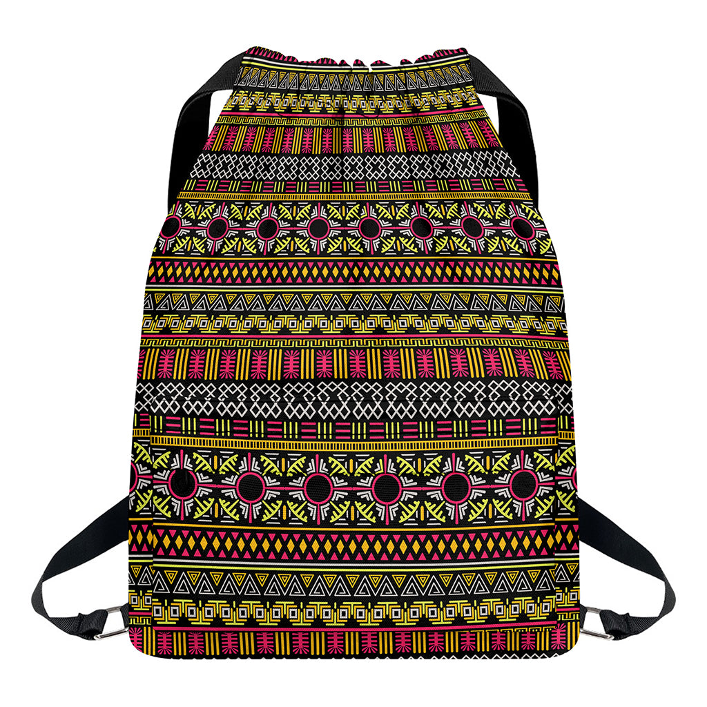 Vintage Ethnic Pattern Print Drawstring Backpack
