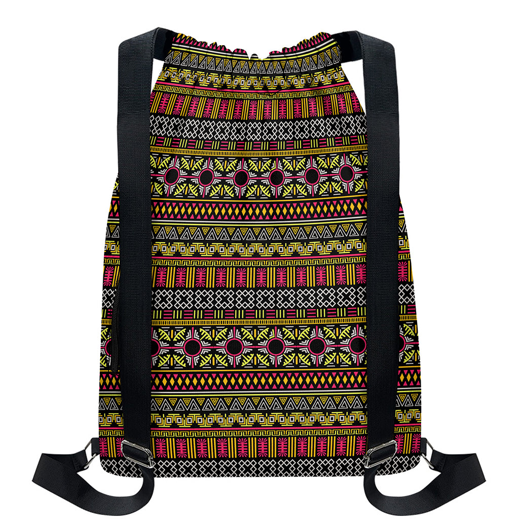 Vintage Ethnic Pattern Print Drawstring Backpack