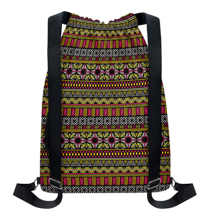 Vintage Ethnic Pattern Print Drawstring Backpack