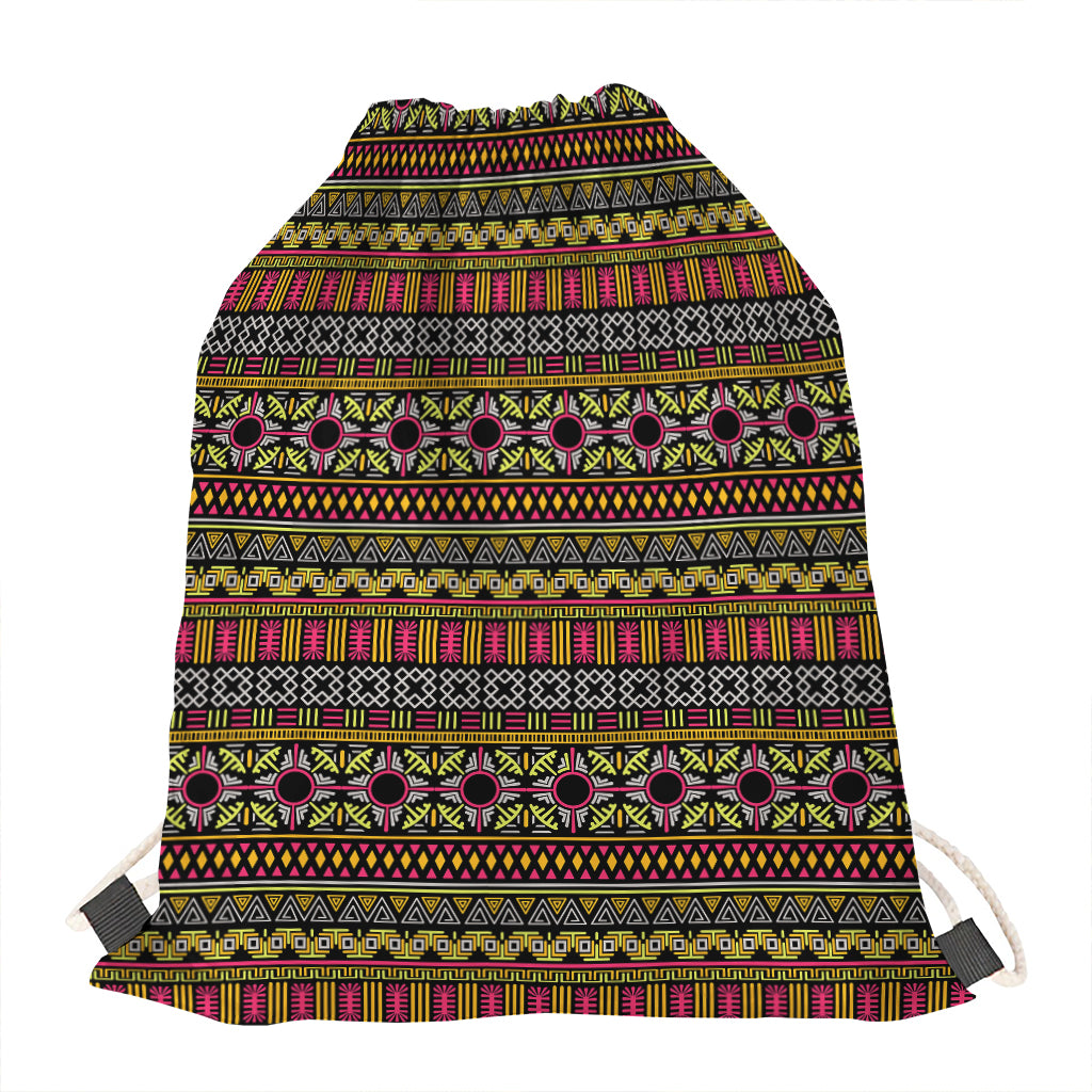Vintage Ethnic Pattern Print Drawstring Bag