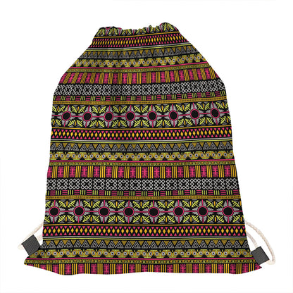 Vintage Ethnic Pattern Print Drawstring Bag
