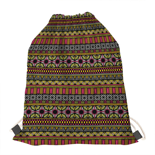 Vintage Ethnic Pattern Print Drawstring Bag
