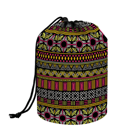Vintage Ethnic Pattern Print Drawstring Makeup Bag