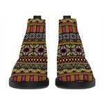 Vintage Ethnic Pattern Print Flat Ankle Boots