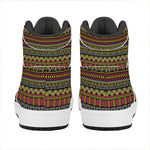 Vintage Ethnic Pattern Print High Top Leather Sneakers