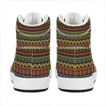 Vintage Ethnic Pattern Print High Top Leather Sneakers