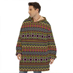 Vintage Ethnic Pattern Print Hoodie Blanket