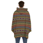 Vintage Ethnic Pattern Print Hoodie Blanket