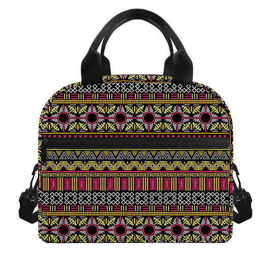 Vintage Ethnic Pattern Print Insulated Lunch Bag