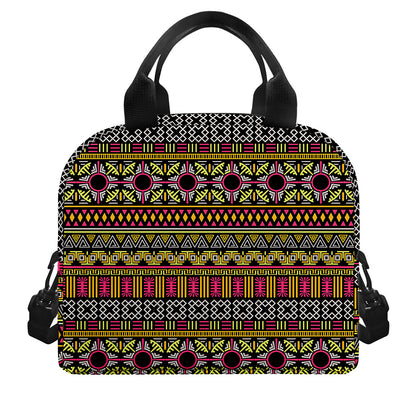Vintage Ethnic Pattern Print Insulated Lunch Bag
